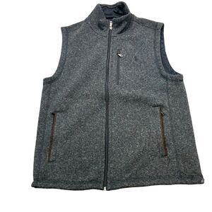 Men’s Polo Ralph Lauren Heather Grey Knit Full Zip Vest Size Medium